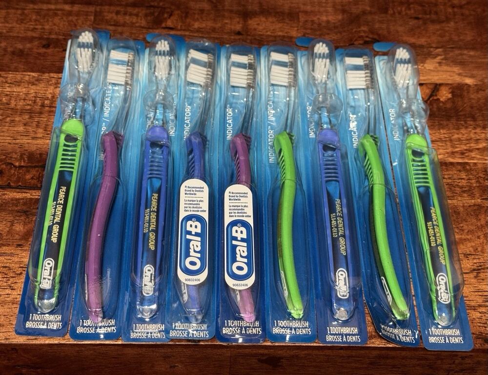 9 Pack Oral-B Indicator Soft Adult Manual Toothbrushes Multicolor